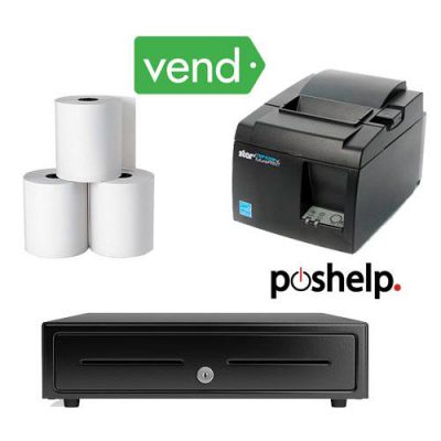 Vend POS Bundle 1 star printer cash drawer register rolls
